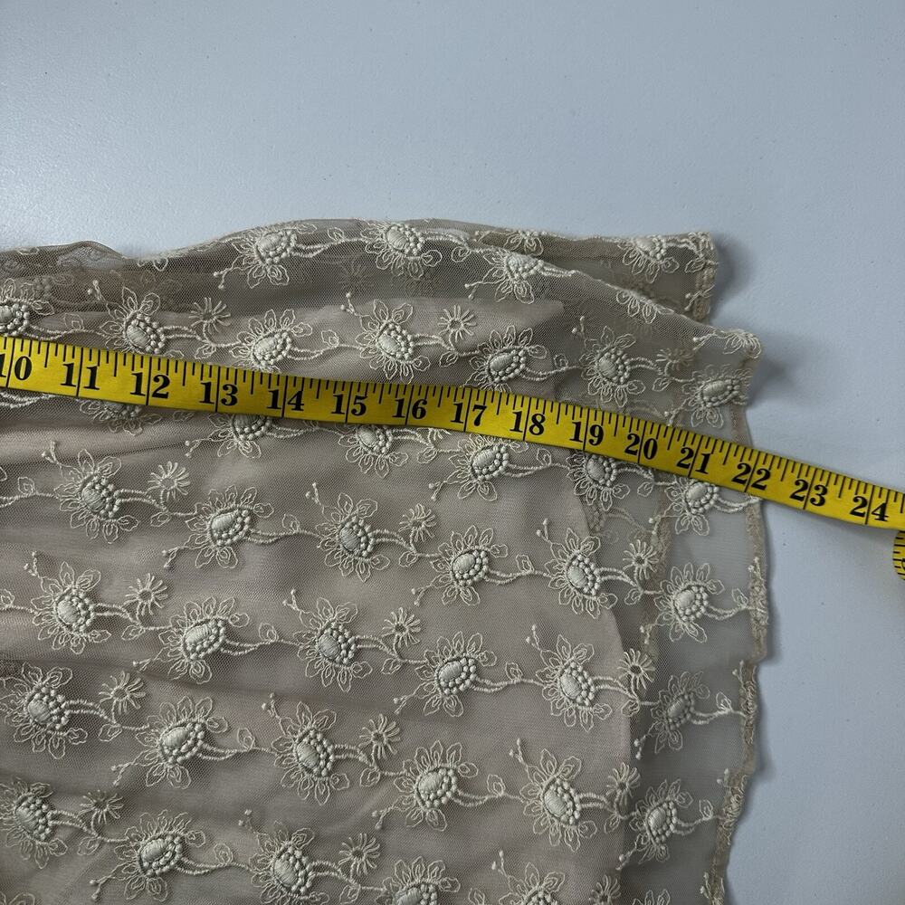 All Saints Top Womens 2 Beige Henrietta Lace Ruffle Blouse Embroidered Floral - Picture 9 of 13